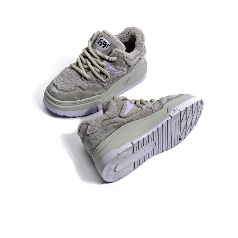 CENTRAL&KITTY Warm Anti-Slip And Wear-Resistant Height Increasing Low-Top Puffy Shoes Snow Boots 4.5cm Women's-5