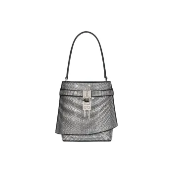 Givenchy Shark Lock Calfskin Bucket Bag, Shoulder Bag, Crossbody Bag, Handbag Women's Black