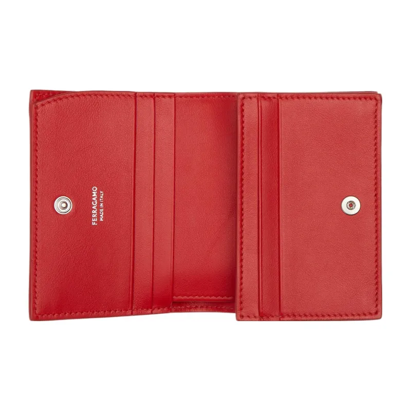 Ferragamo Gancini Compact Wallet Red-3