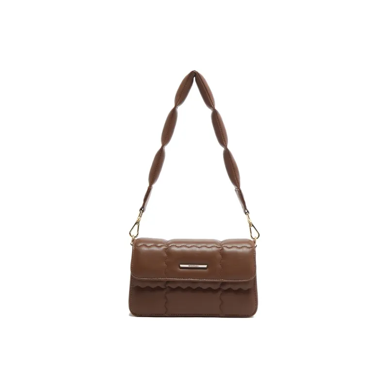 MICOCAH PU Shoulder Bag, Small Square Bag, Crossbody Bag, Shoulder Bag Women's Chocolate Brown/Figaro Dark-0