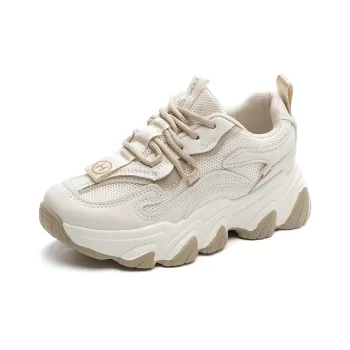Medd Cushioning Lightweight Height Increasing Low-Top Chunky Sneakers 5cm Women's Ecru