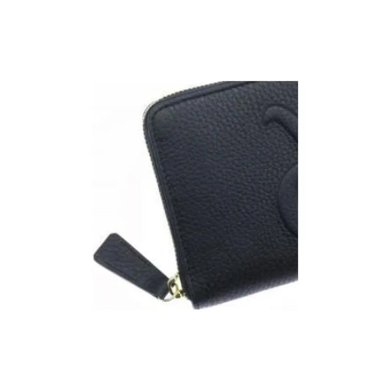 RAPPORT Genuine Leather With Beaded Surface Leather Wallet Large Size Women's Black-3