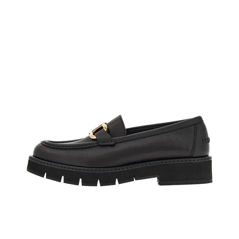 FERRAGAMO Gancini-plaque Leather Loafers-0