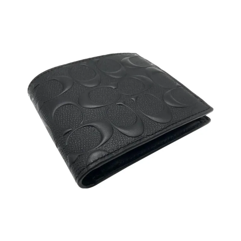 COACH Leather Coin Purse Wallet Bag Men's Black-5
