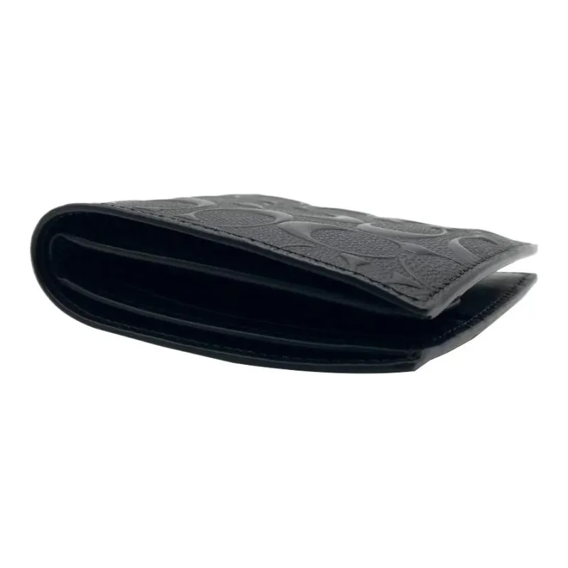 COACH Leather Coin Purse Wallet Bag Men's Black-6