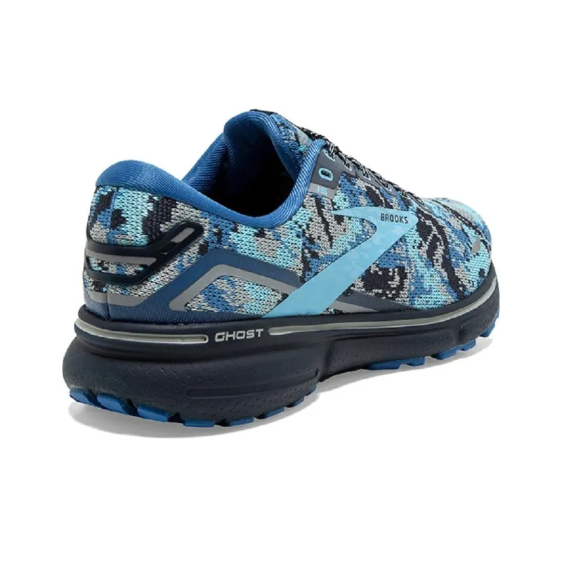 Brooks Ghost 15 Cushioning Wear Resistant Low Top Running Shoes Women's Blue Camouflage-3