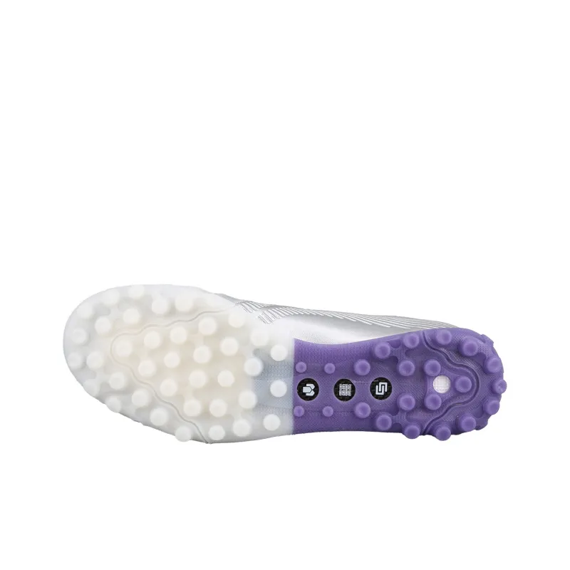 LiNing Jin TF Rubber Broken Studs Firm Ground, Artificial Ground Soccer Shoes Men's Purple Silver-4
