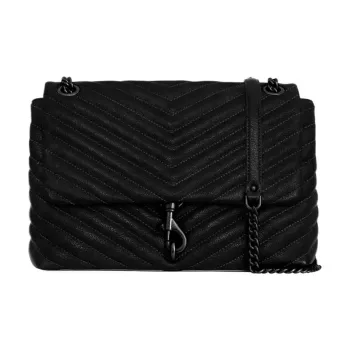 REBECCA MINKOFF Edie Leather Shoulder Bag Women's Black