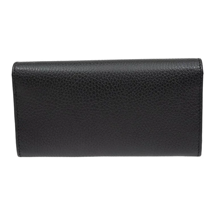 GUCCI Leather Wallet Women's Black-3