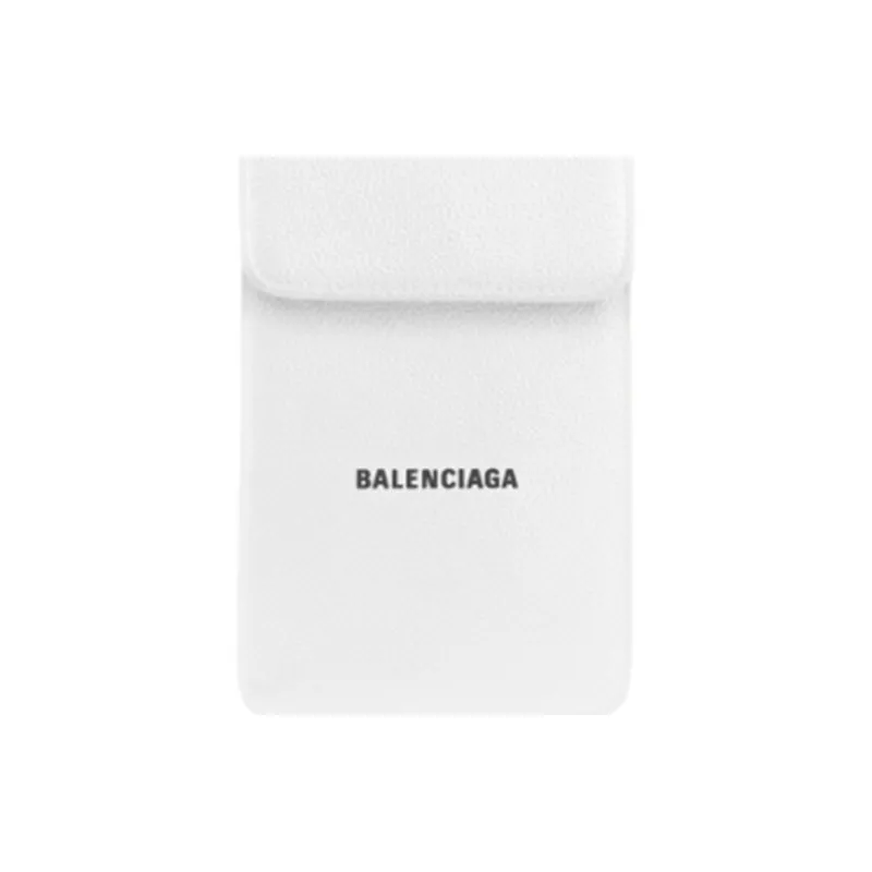 Balenciaga Cash Cow Leather Cell Phone Pouch Card Holder Men's White-4