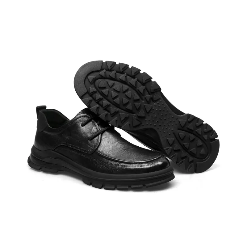 Strongman 3515 Leather Shoes For Men-Business Casual Shoes Genuine Leather Lace-Up Men's Unlined Shoes-4