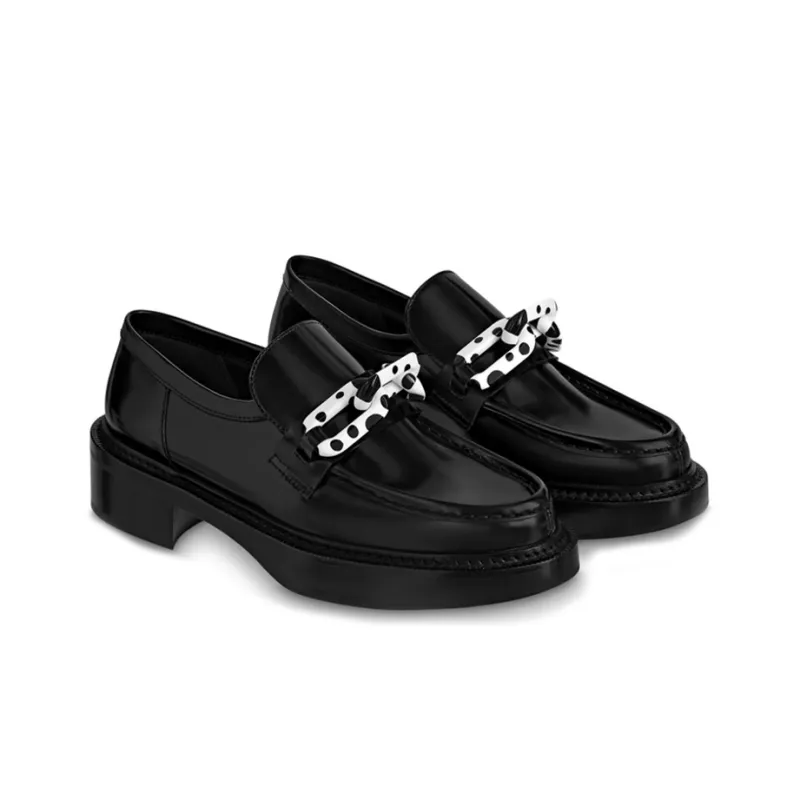LOUIS VUITTON X Yk Academy Loafers 'Black With White' Women's-2