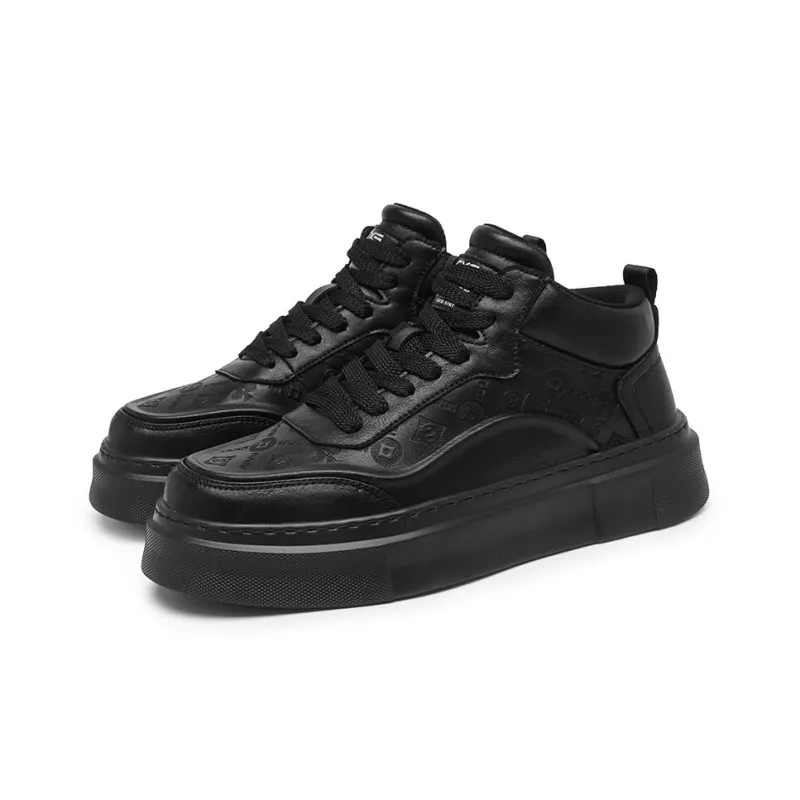 GERTOP Warm Coverage Wear Resistant Lightweight Slip Resistant Mid Top Platform Fashion Casual Skateboard Shoes Men's-5