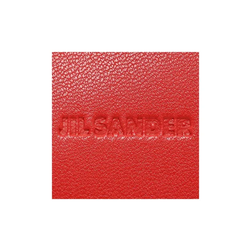 JIL SANDER Leather One Shoulder Crossbody Clutch Women's Candy Red-6