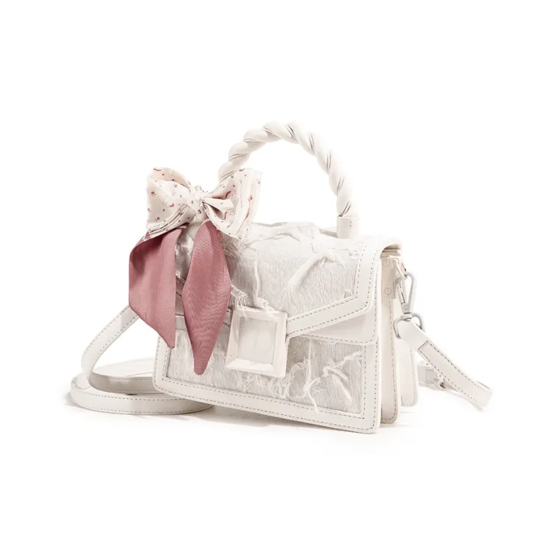 MACKJANICE Canvas Kelly Bag, Shoulder Bag, Handbag Women's Milk White-2