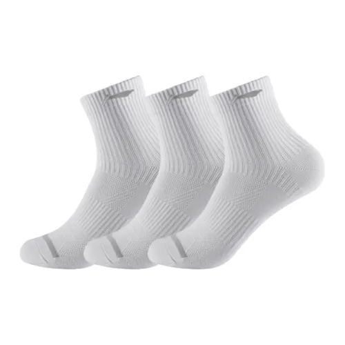 LiNing Sports Life Collection Mid Calf Socks Unisex 1 Pack Ecru Pink Purple