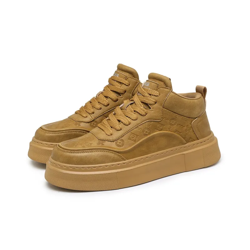 GERTOP Warm Coverage Wear Resistant Lightweight Slip Resistant Mid Top Platform Fashion Casual Skateboard Shoes Men's-8