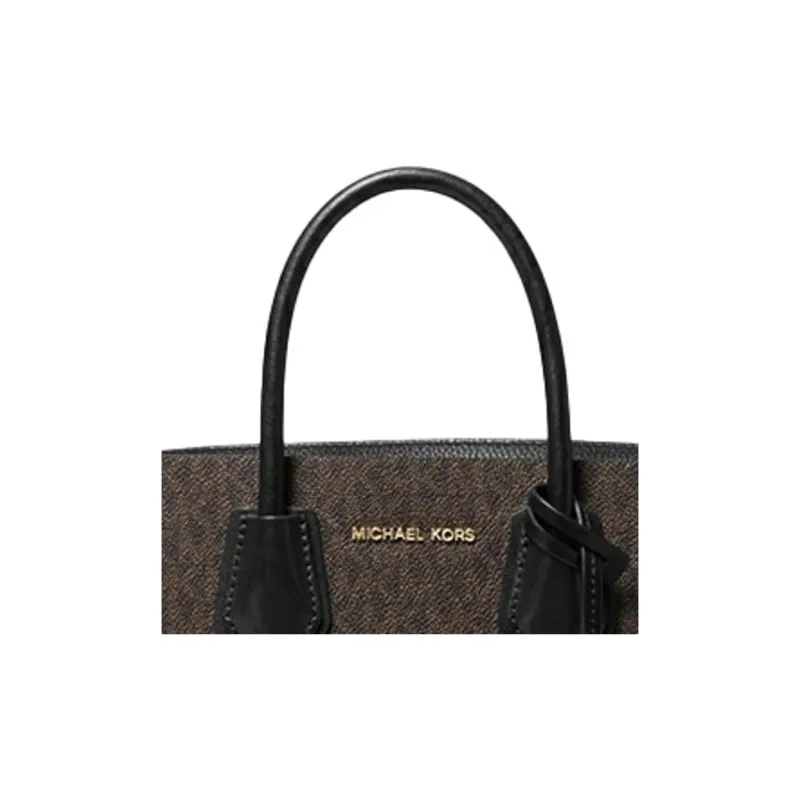 MICHAEL KORS Mercer Cow Leather Crossbody Bag, Shoulder Bag, Handbag Trumpets Women's Black Brown Multicolor Monogram-2