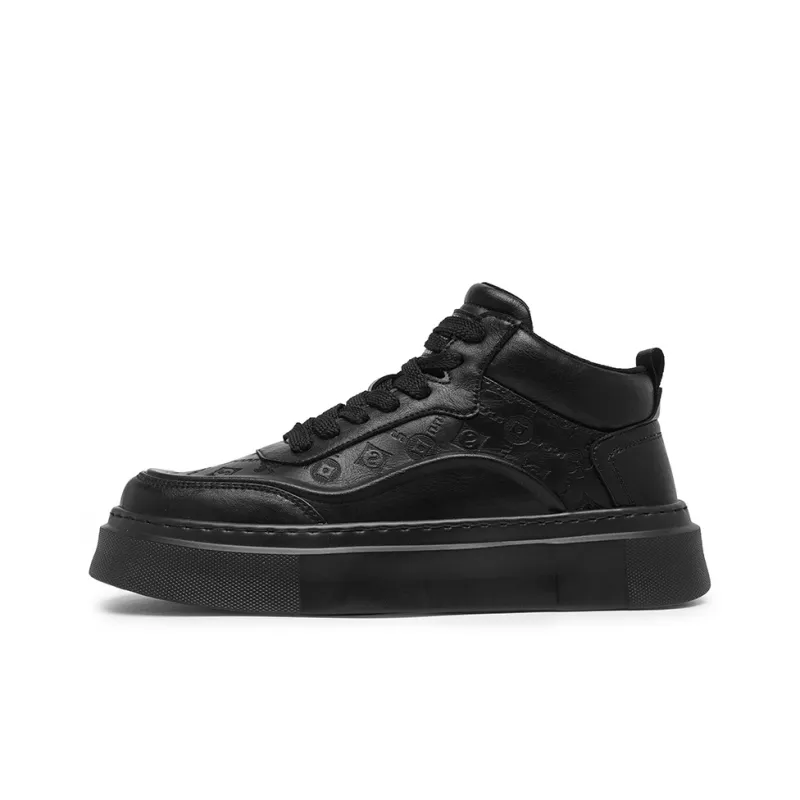GERTOP Warm Coverage Wear Resistant Lightweight Slip Resistant Mid Top Platform Fashion Casual Skateboard Shoes Men's-3