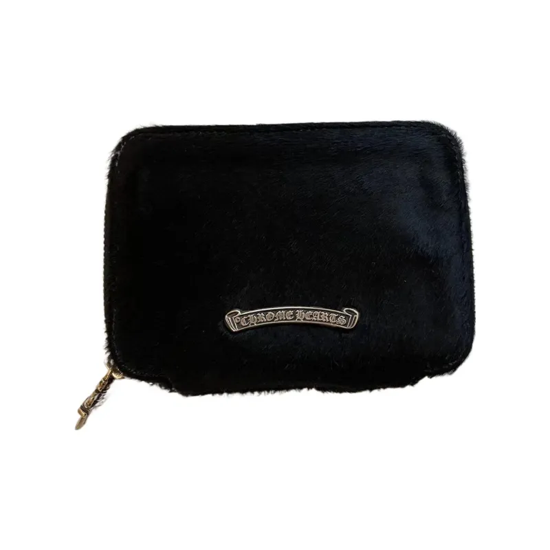 Chrome Hearts Polyester Handheld Card Holder Wallet Coin Purse Unisex Black-1