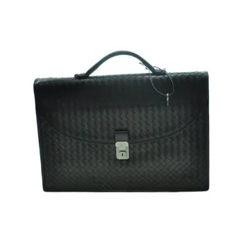 Bottega Veneta Sheepskin Briefcases Handbags Men's Black