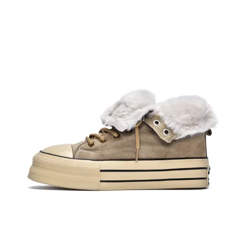 MISTERY Maillard Style Outfit High-Top Canvas Shoes Women's