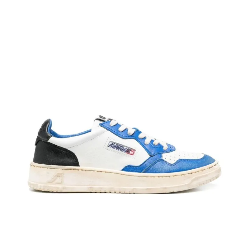 AUTRY Medalist Super Vintage Leather Low White Blue Black Women's-1