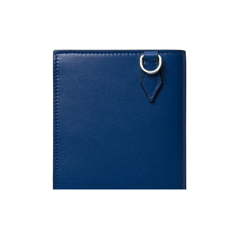 MONTBLANC Cow Leather Card Holder Wallet Men's Royal Blue-3
