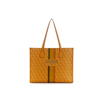 GUESS Leather Tote Bag Shopping Bag Handbag Medium Size Women's Orange