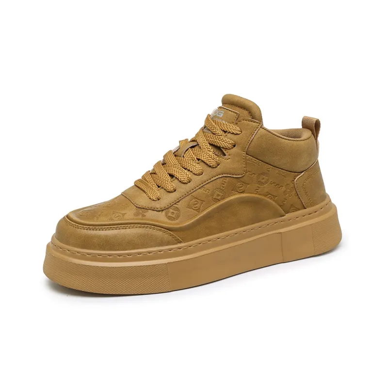 GERTOP Warm Coverage Wear Resistant Lightweight Slip Resistant Mid Top Platform Fashion Casual Skateboard Shoes Men's-7