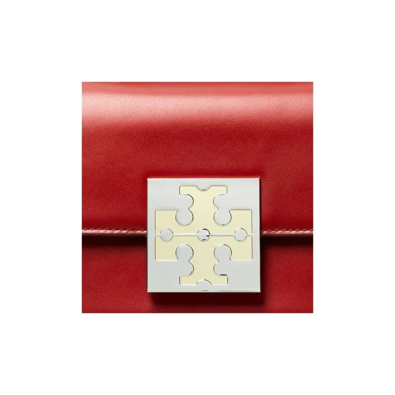 TORY BURCH BON BON Calfskin Shoulder Bag Crossbody Bag Handbag Mini Women's Brick Red-5