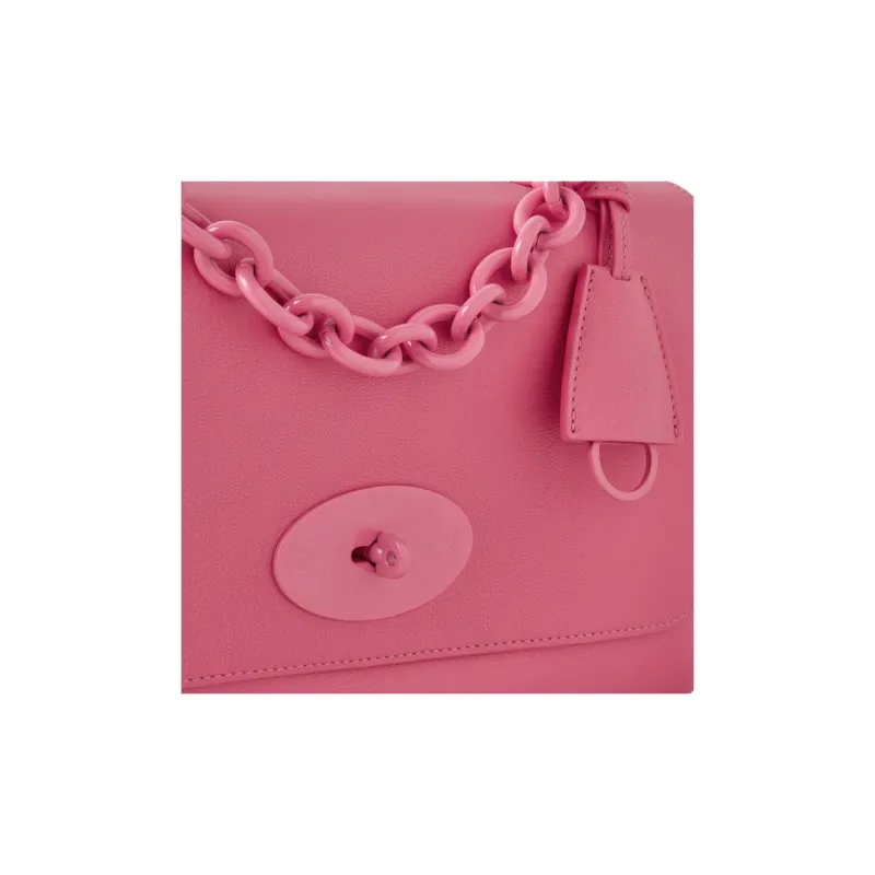 Mulberry Lily Smooth Calf Leather Handbag Shoulder Bag Women's Pink-4