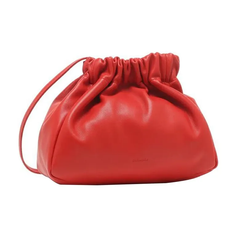 JIL SANDER Leather One Shoulder Crossbody Clutch Women's Candy Red-1