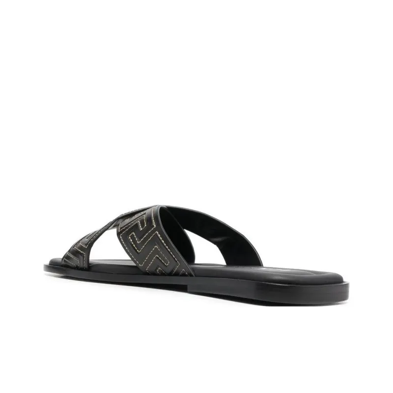 VERSACE Greca-embossed Crossover-strap Sandals-3
