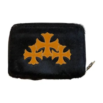 Chrome Hearts Polyester Handheld Card Holder Wallet Coin Purse Unisex Black