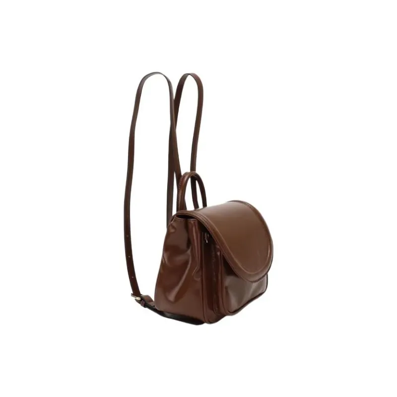 MARKANGARO PU Backpack Medium Size Unisex Brown-3