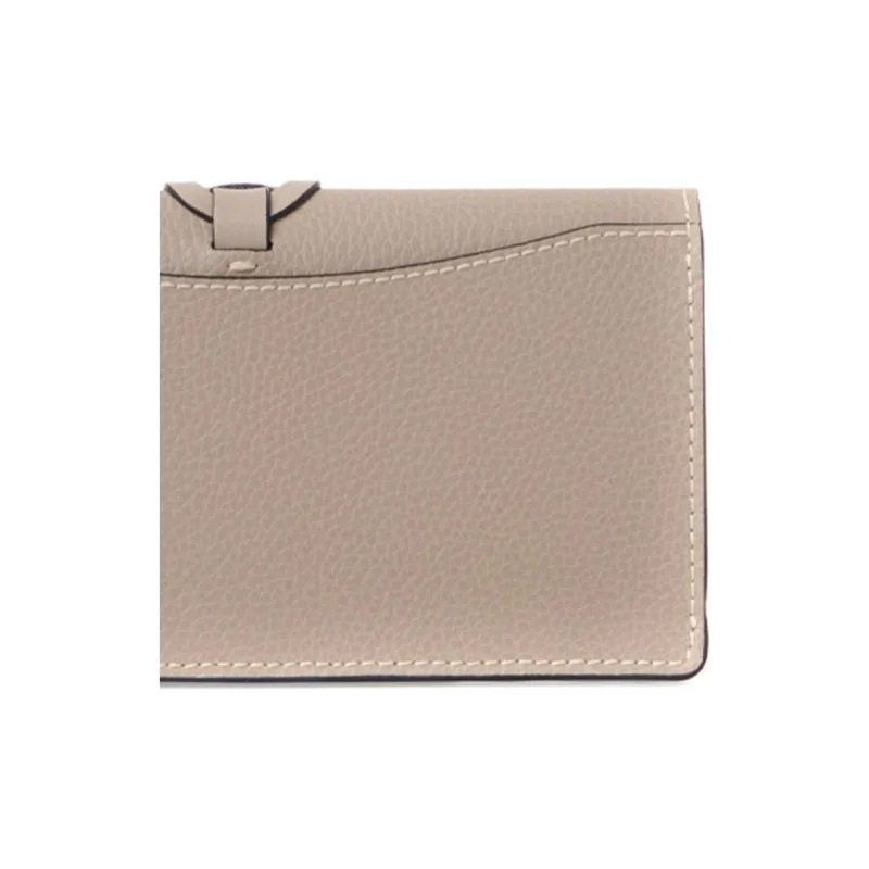Chloe Grained And Shiny Calfskin Flap Long Wallet Women's Light Brown-4