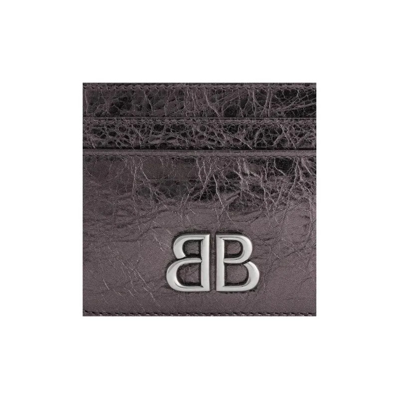 Balenciaga Logo Plaque Metallic Card Case-2