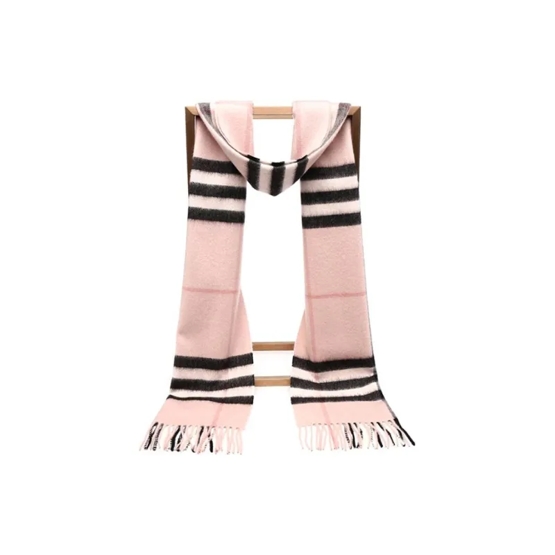 Burberry Knit Scarves Unisex Pink/Black-3