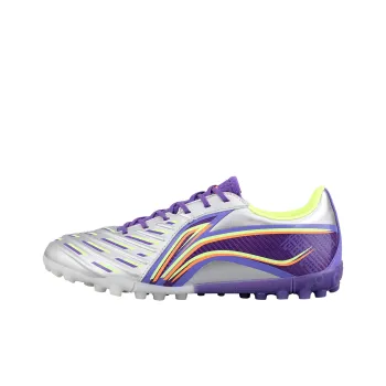 LiNing Jin TF Rubber Broken Studs Firm Ground, Artificial Ground Soccer Shoes Men's Purple Silver