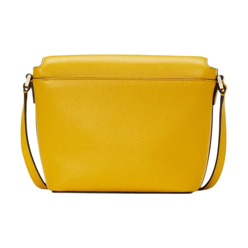 Kate Spade Litchi Grain Leather Shoulder Bag, Crossbody Bag Women's Sunflower Yellow-1