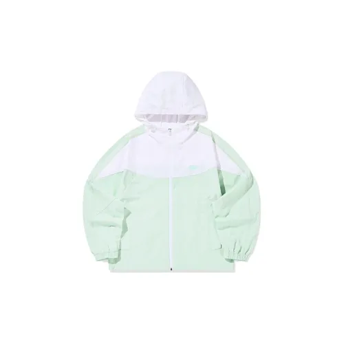 QIAODAN Trench Coats Women's Ice Porcelain Green/White