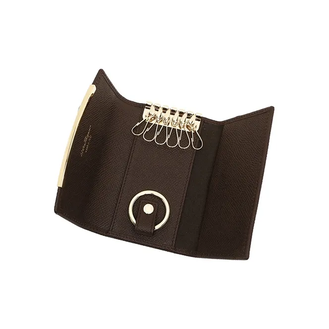 FERRAGAMO Leather Key Pouch Women's Gansh Brown-5