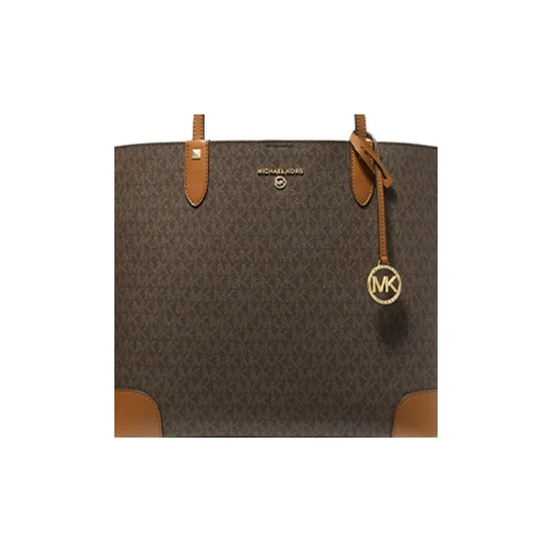 MICHAEL KORS Edith Canvas Combo Bag Tote Bag Shopping Bag Shoulder Bag Handbag Large Size Women's Acorn Brown-2