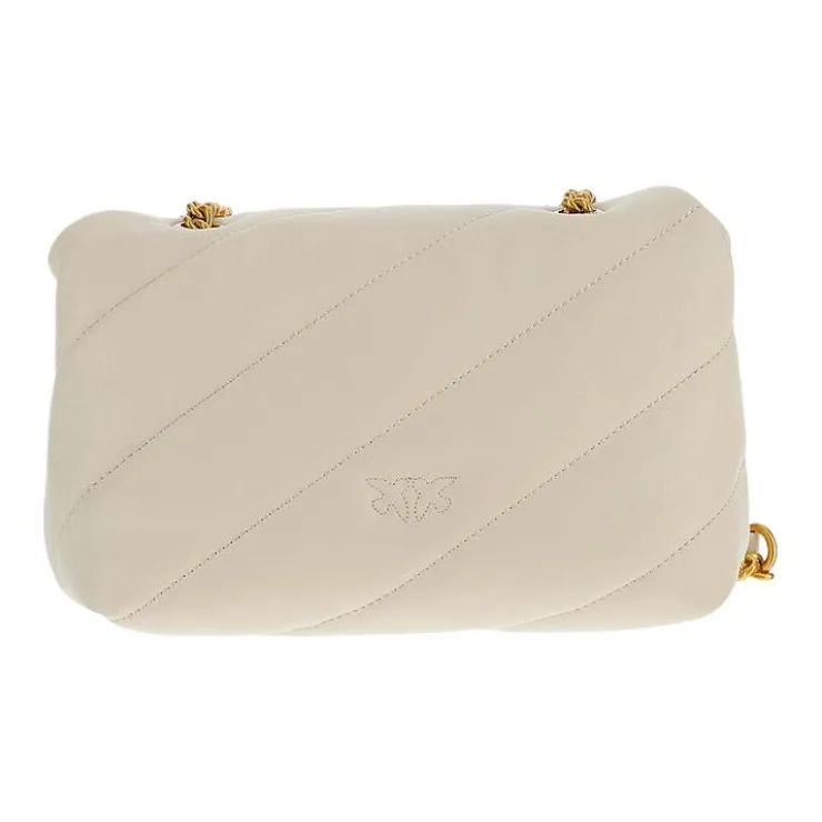 PINKO Puff Sheepskin Pillow Bag, Crossbody Bag, Shoulder Bag Women's White-3