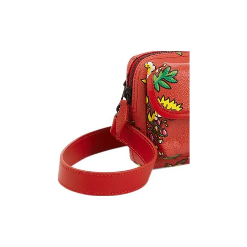 KENZO Polyurethane Bonded Leather Messenger Bag Crossbody Bag Shoulder Bag Small Size Men's Chinese Red-2