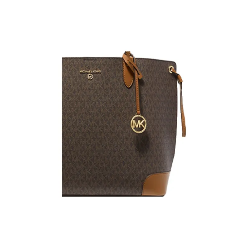 MICHAEL KORS Edith Canvas Combo Bag Tote Bag Shopping Bag Shoulder Bag Handbag Large Size Women's Acorn Brown-3