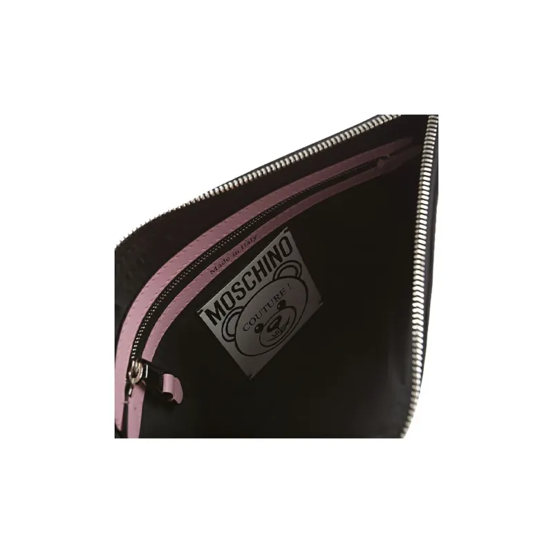 MOSCHINO Cow Leather Clutch Women's Pink-4