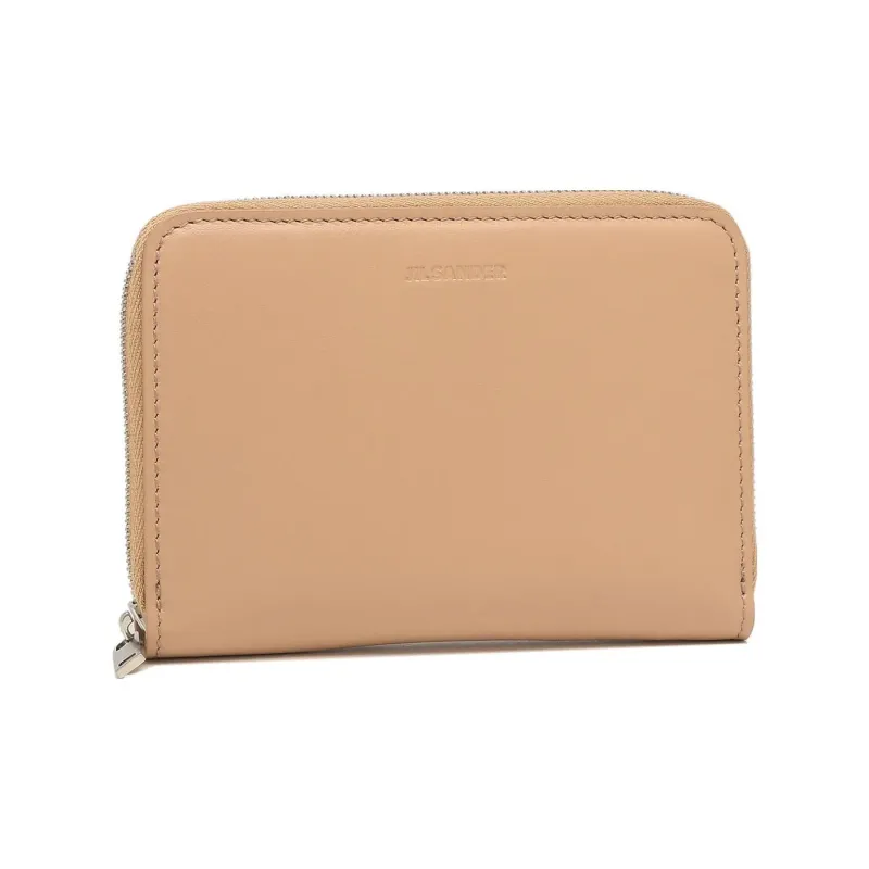 JIL SANDER Leather Wallet Women's Peach Pink-0