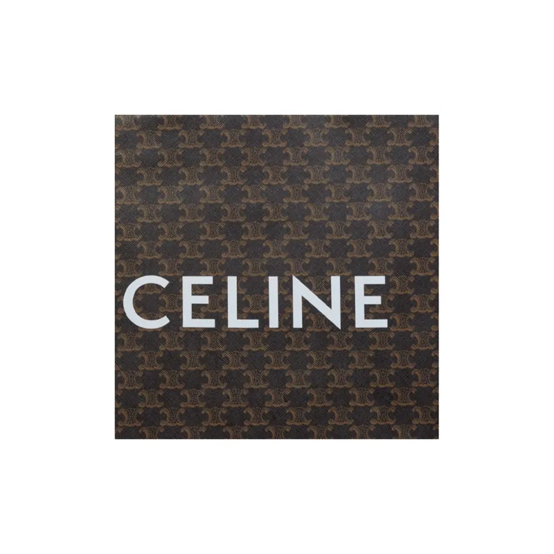 CELINE Cabas Leather Tote Bag Shopping Bag Handbag Men's Black-3